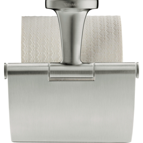 Duravit Starck T Toiletrolhouder - met klep - geborsteld RVS SW962363