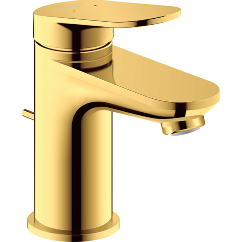 Duravit Wave Wastafelmengkraan - s-size - eengreeps - met waste - voorsprong 9.5cm - gepolijst goud SW998000