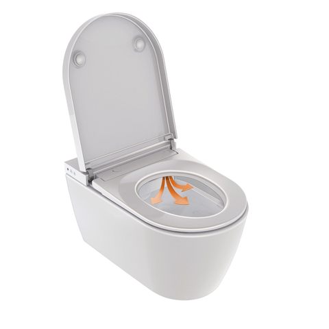 Duravit Sensowash starck f Douchewc - compact - met rimless wandcloset - diepspoel - 37.8x57.5cm - met closetzitting - spoelrandloos - wit SW962351