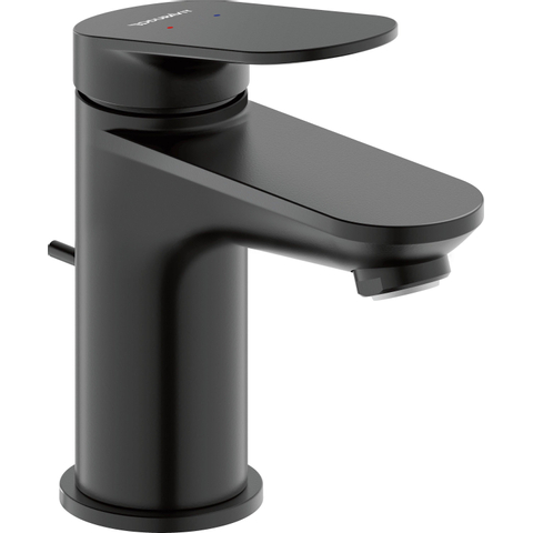Duravit Wave Wastafelmengkraan - s-size - eengreeps - met waste - voorsprong 9.5cm - mat zwart SW997776