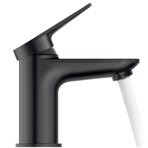 Duravit Wave Wastafelmengkraan - s-size - eengreeps - zonder waste - voorsprong 9.5cm - mat zwart SW997802