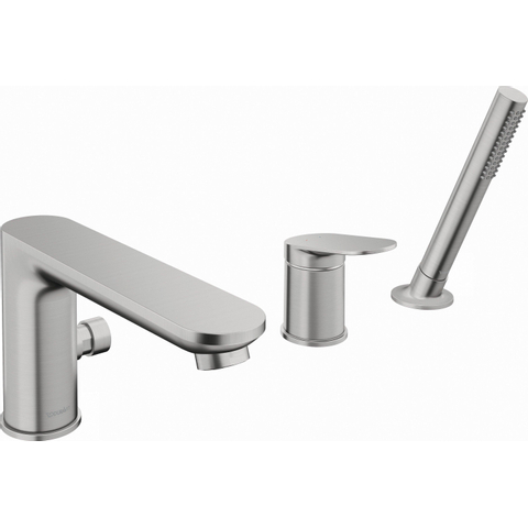 Duravit Wave Badmengkraan - 3-gats - 2 functies - voorsprong 20cm - geborsteld RVS SW997726