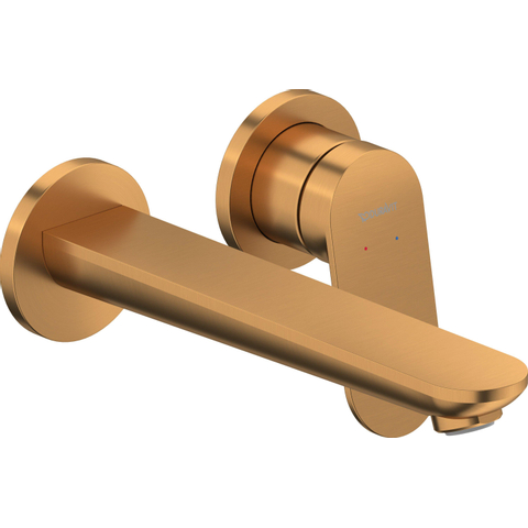 Duravit Wave Wastafelmengkraan - inbouw - 2 gats - eengreeps - voorsprong 20.2cm - geborsteld brons SW997782