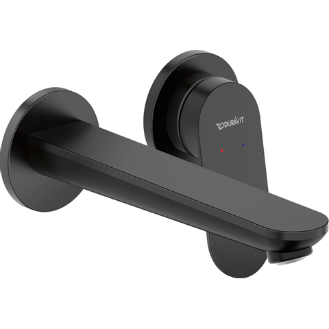 Duravit Wave Wastafelmengkraan - inbouw - 2 gats - eengreeps - voorsprong 20.2cm - mat zwart SW997768