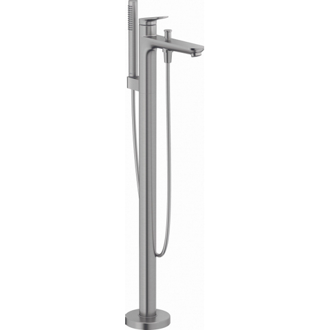 Duravit Wave Badmengkraan - vrijstaand - 2 functies - voorsprong 22.5cm - eengreeps - geborsteld RVS SW997649