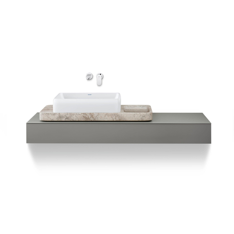Duravit Wave Wastafelmengkraan - inbouw - 2 gats - eengreeps - voorsprong 20.2cm - hoogglans chroom SW998070