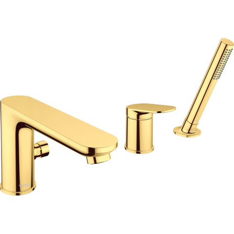 Duravit Wave Badmengkraan - 3-gats - 2 functies - voorsprong 20cm - gepolijst goud-look (goud) SW997696