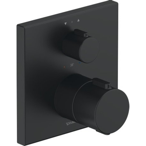 Duravit Thermostatarmaturen Afbouwdeel - mitigeur thermostatique encastré bain/douche - thermostatique - 2 sorties - 15x15cm - noir mat SW962514