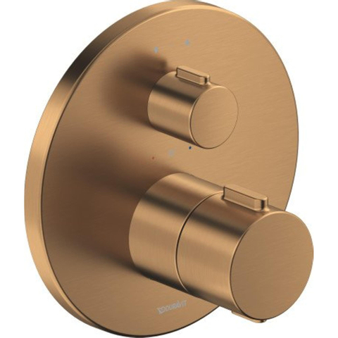 Duravit Thermostatarmaturen Afbouwdeel - inbouw bad/douchekraan - thermostatisch - 2 uitgangen - diameter 17cm - geborsteld brons SW962097