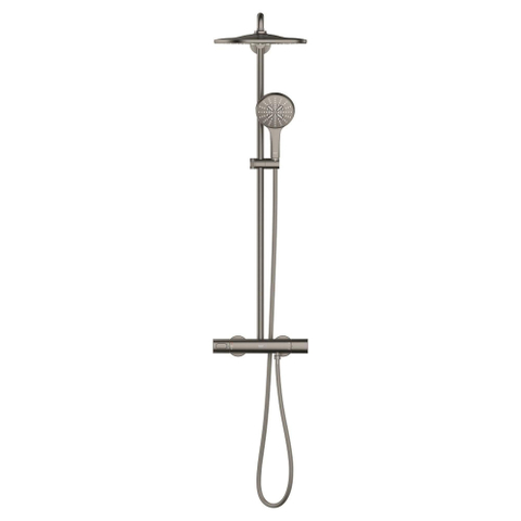 Grohe Rainshower SmartActive 310 Douchesysteem - rond - thermostatisch - hoofddouche diameter 31cm - handdouche diameter 13cm - brushed hard graphite (antraciet) SW999080
