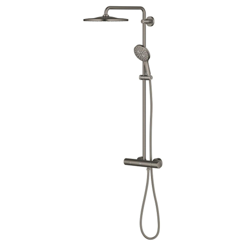 Grohe Rainshower SmartActive 310 Douchesysteem - rond - thermostatisch - hoofddouche diameter 31cm - handdouche diameter 13cm - brushed hard graphite (antraciet) SW999080