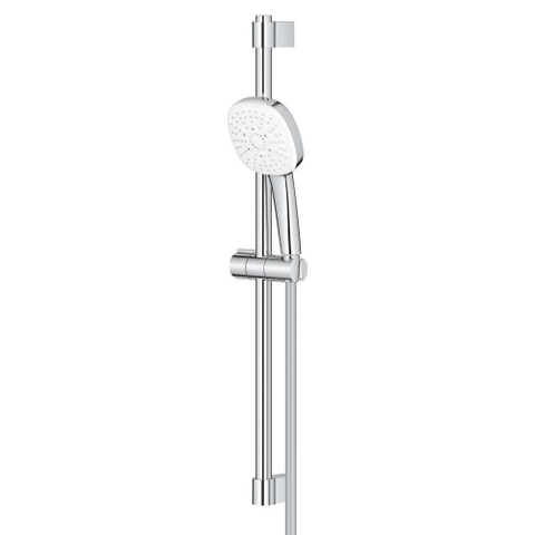 GROHE Tempesta 110 Cube Ensemble barre de douche - 60cm - douchette à main carrée - 3 types de jets - flexible de douche lisse - chrome SW999110