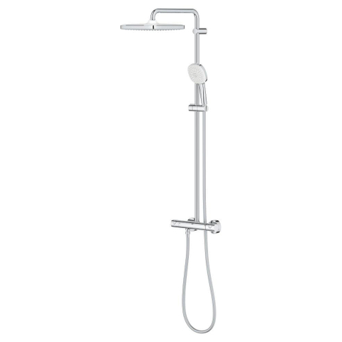 Grohe Tempesta 250 Cube opbouw regendoucheset – thermostatisch – 25x25 cm hoofddouche – vierkante handdouche – chroom SW999108