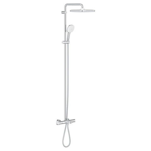 Grohe Tempesta 250 Cube ensemble de douche pluie apparent – thermostatique bain – douche de tête 25 x 25 cm – barre de douche 147 cm – chrome SW999121