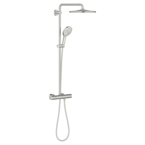 Grohe Rainshower SmartActive 310 Douchesysteem - rond - thermostatisch - hoofddouche diameter 31cm - handdouche diameter 13cm - Supersteel (RVS) SW999072