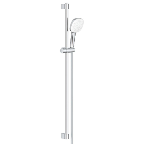 GROHE Tempesta 110 Cube Ensemble barre de douche - 90cm - douchette à main carrée - 3 jets - flexible de douche lisse - chrome SW999981