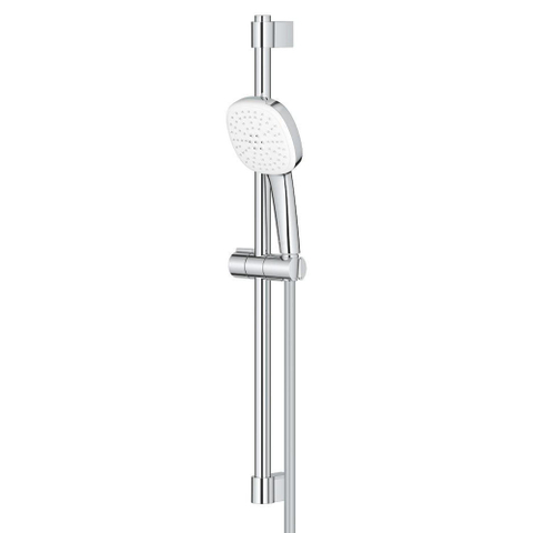 GROHE Tempesta 110 Cube Ensemble barre de douche - 60cm - douchette carrée - 2 jets - 8,0 l/min - flexible de douche lisse - chromé SW999127