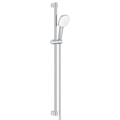 GROHE Tempesta 110 Cube Ensemble barre de douche - 90cm - douchette à main carrée - 2 types de jets - flexible de douche lisse - chrome SW999167