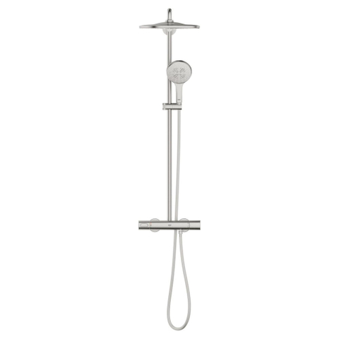 Grohe Rainshower SmartActive 310 Douchesysteem - rond - thermostatisch - hoofddouche diameter 31cm - handdouche diameter 13cm - Supersteel (RVS) SW999072