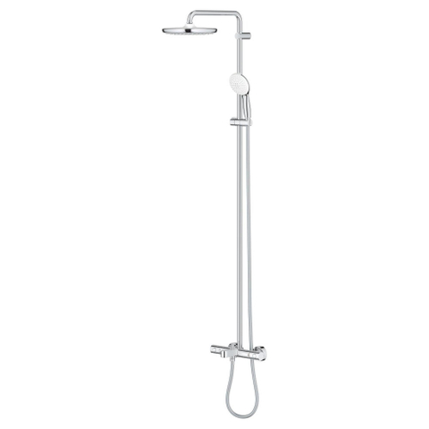 Grohe Tempesta System 250 ensemble de douche pluie apparent – thermostatique bain – douche de tête Ø 25 cm – barre de douche 147 cm – chrome SW999103
