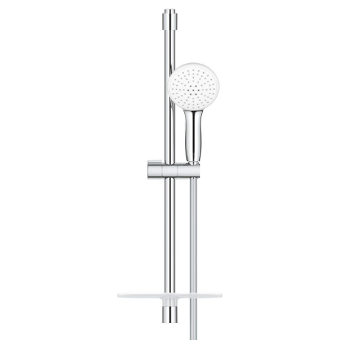 GROHE Tempesta 110 Ensemble barre de douche - 60cm - douchette ronde - 2 types de jet - flexible de douche lisse - avec porte-savon - chrome SW999135