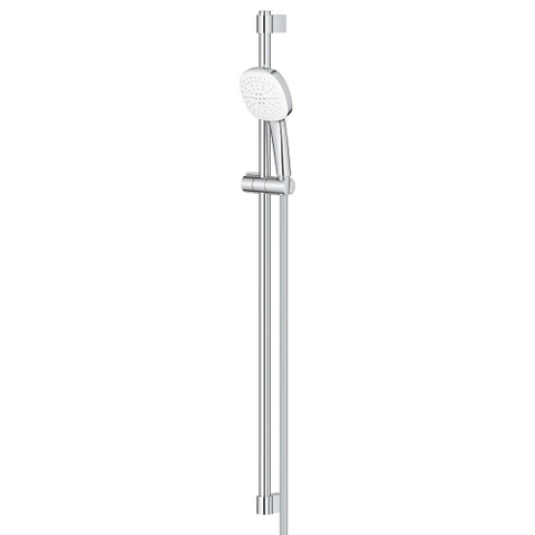 GROHE Tempesta 110 Cube Ensemble barre de douche - 90cm - douchette à main carrée - 2 types de jets - flexible de douche lisse - chrome SW999167