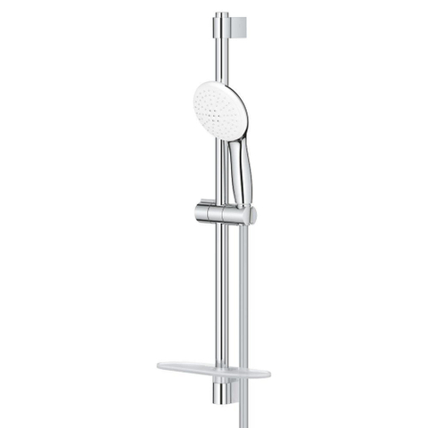GROHE Tempesta 110 Ensemble barre de douche - 60cm - douchette ronde - 2 types de jet - flexible de douche lisse - avec porte-savon - chrome SW999135