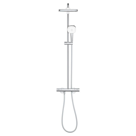 Grohe Tempesta 250 Cube ensemble de douche pluie apparent – thermostatique – douche de tête 25 x 25 cm – douchette carrée – chrome SW999108