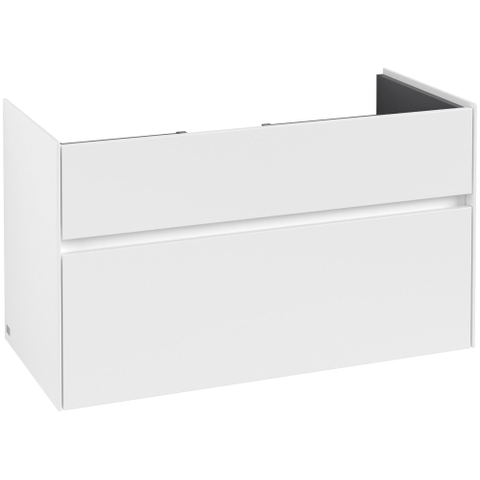 Villeroy & Boch Collaro wastafelonderkast - 95.4x54.6cm - 2 lades - mat wit SW479504