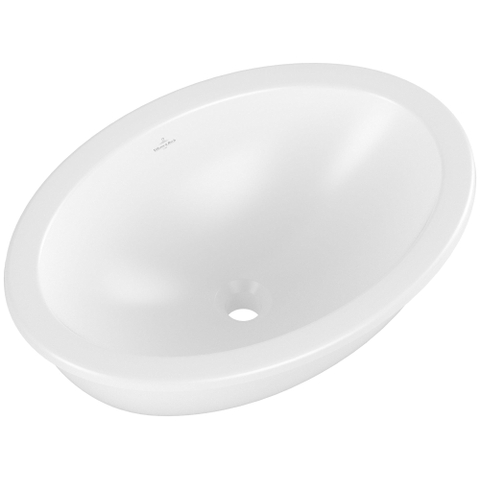 Villeroy & Boch Loop & Friends onderbouwwastafel - 60x38cm - zonder kraangat - met overloop CeramicPlus - mat wit SW971863