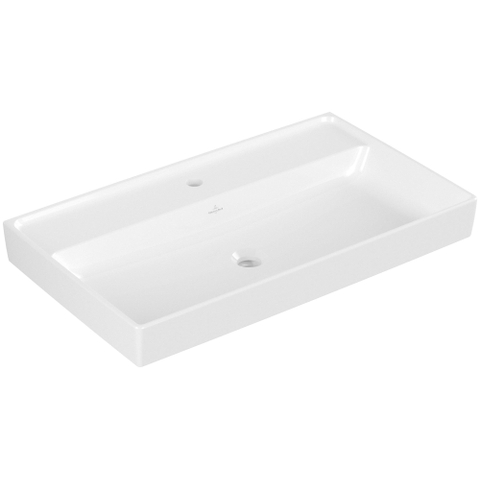 Villeroy & Boch Collaro meubelwastafel - 80x47cm - zonder overloop - 1 kraangat CeramicPlus - White Alpine (glans wit) SW358375