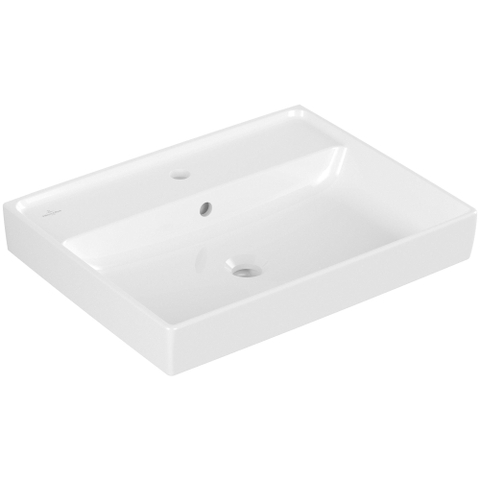 Villeroy & Boch Collaro wastafel - 60x47cm - met overloop - 1 kraangat - White Alpine (glans wit) SW358307