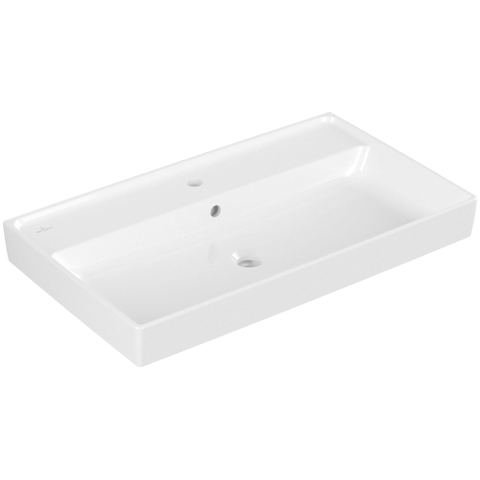 Villeroy & Boch Collaro meubelwastafel - 80x47cm - met overloop - 1 kraangat - White Alpine (glans wit) SW358322