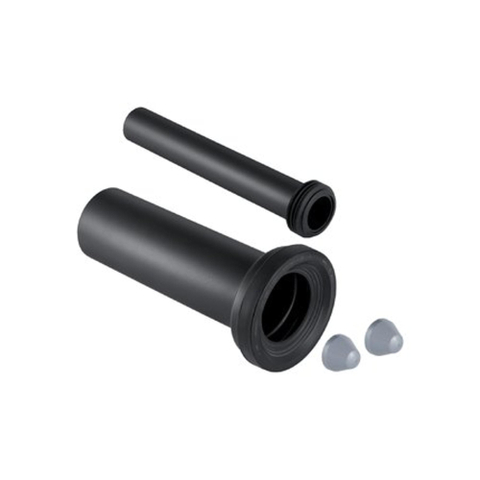 Geberit Toestelaansluiting aansluitgarnituur PE - voor wandcloset - diameter 110mm verlengd - 10cm - 30cm - met afdichtrubber - zwart 0710448