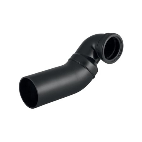 Geberit PE wandclosetbocht - 90 rechts 110/90 - zwart SW116545