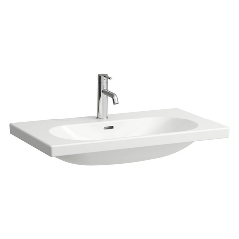 Laufen Lua lavabo 80x46x18cm 0 trous de robinetterie dessous meulé sans traitement anticalcaire Céramique Blanc SW786309