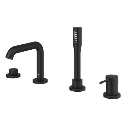 Grohe Essence badrandcombinatie - met omstel - inclusief staafhanddouche - phantom black (zwart) SW1077491