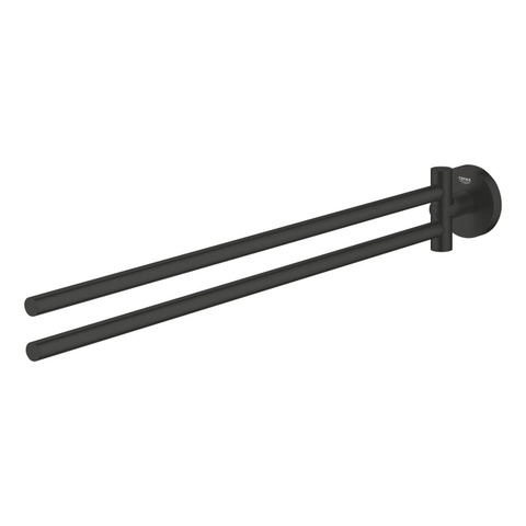 Grohe Essentials Handdoekhouder - 44cm - 2-delig - draaibaar - matte black (mat zwart) SW1077350