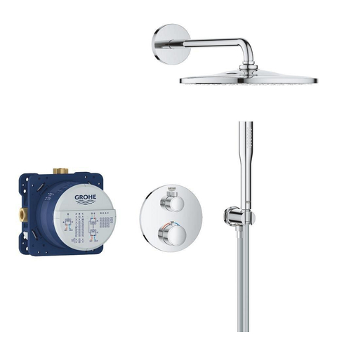 Grohe Grohtherm Perfect Mono Doucheset - inbouw thermostaat - hoofddoucheset 31cm - chroom SW1077248