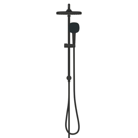 Grohe Tempesta 250 Cube Douchesysteem - zonder kraan - hoofddouche - 25cm - vierkante handdouche - 3 straalsoorten - met omstel - matte black (mat zwart) SW1077313