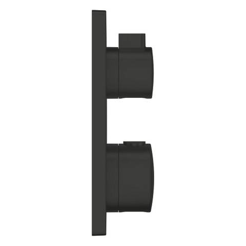 Grohe Grohtherm Badmengkraan - afdekset - thermostatisch - 2 uitgangen - vierkant - matte black (mat zwart) SW1077320