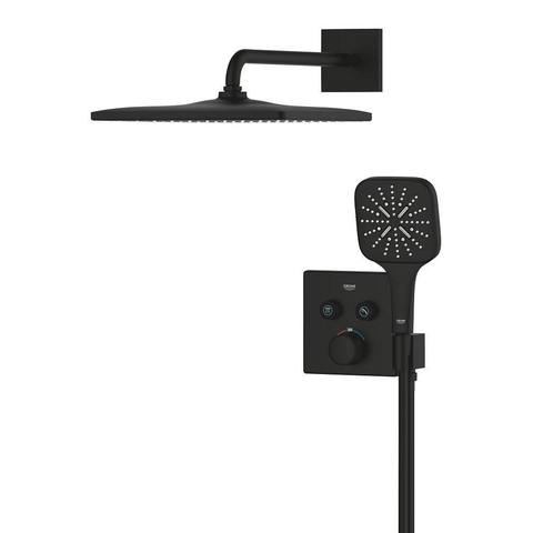 Grohe Grohtherm SmartControl Perfect Hoofddoucheset - inbouw thermostaat - 31cm - phantom black (zwart) SW1077230
