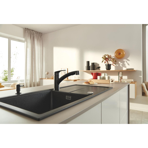 Grohe Eurosmart Keukenmengkraan - 22.7cm - draaibare uitloop - 2 straalsoorten - matte black (mat zwart) SW1077287