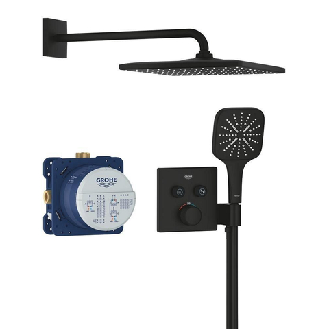 Grohe Grohtherm SmartControl Perfect Hoofddoucheset - inbouw thermostaat - 31cm - phantom black (zwart) SW1077230