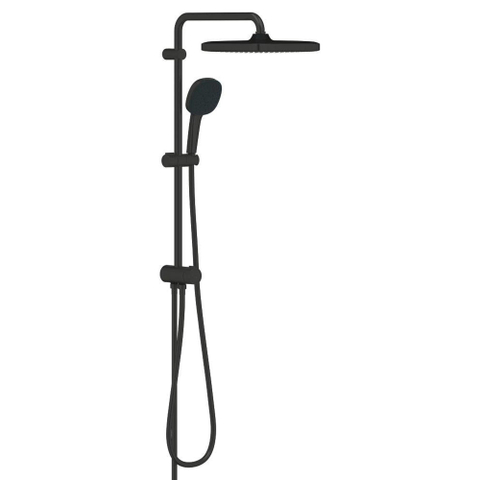 Grohe Tempesta 250 Cube Douchesysteem - zonder kraan - hoofddouche - 25cm - vierkante handdouche - 3 straalsoorten - met omstel - matte black (mat zwart) SW1077313