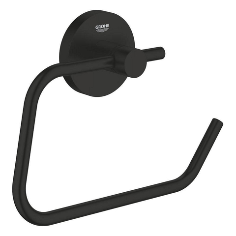 Grohe Essentials Toiletaccessoires - toiletrolhouder - zonder klep - toiletborstel - handdoekhaak - reserverolhouder - matte black (mat zwart) SW1204283