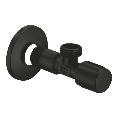 Grohe Hoekstopkraan - 1/2"x1/2" - met rozet - matte black (mat zwart) SW1077262