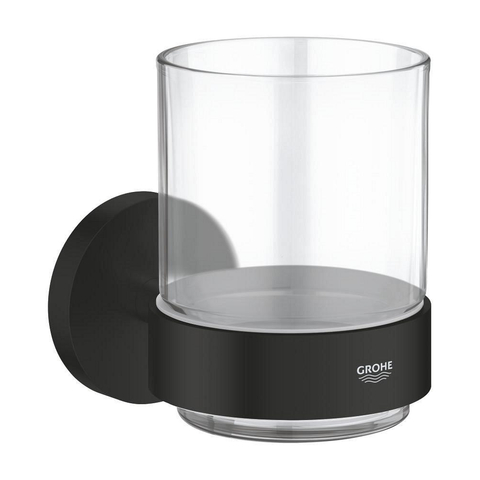 Grohe Start Bekerhouder - 9.9x10.6cm - met glas - matte black (mat zwart) SW1126528
