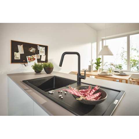 Grohe Eurosmart Keukenmengkraan - uittrekbare uitloop - 2 straalsoorten - matte black (mat zwart) SW1204364