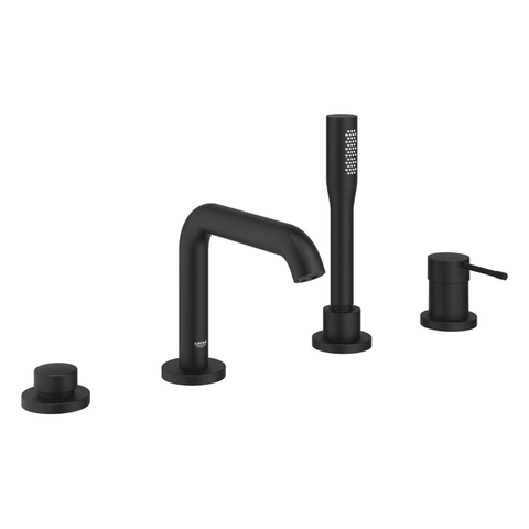 Grohe Essence badrandcombinatie - met omstel - inclusief staafhanddouche - phantom black (zwart) SW1077491
